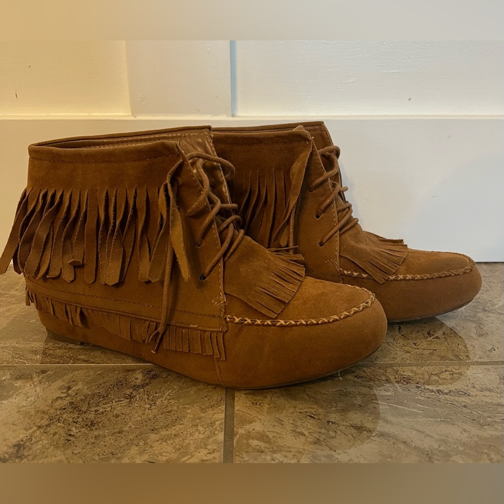 Bella Marie moccasin wedge high heels